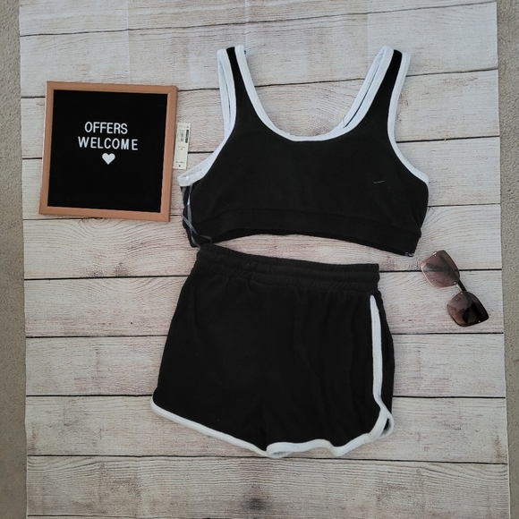 NWT 2 Piece Terry Set Black🖤 - Picture 4 of 9